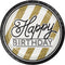 CREATIVE CONVERTING Age Specific Birthday Black and Gold Happy Birthday Large Round Lunch Paper Plates, 9 Inches, 8 Count 039938330743