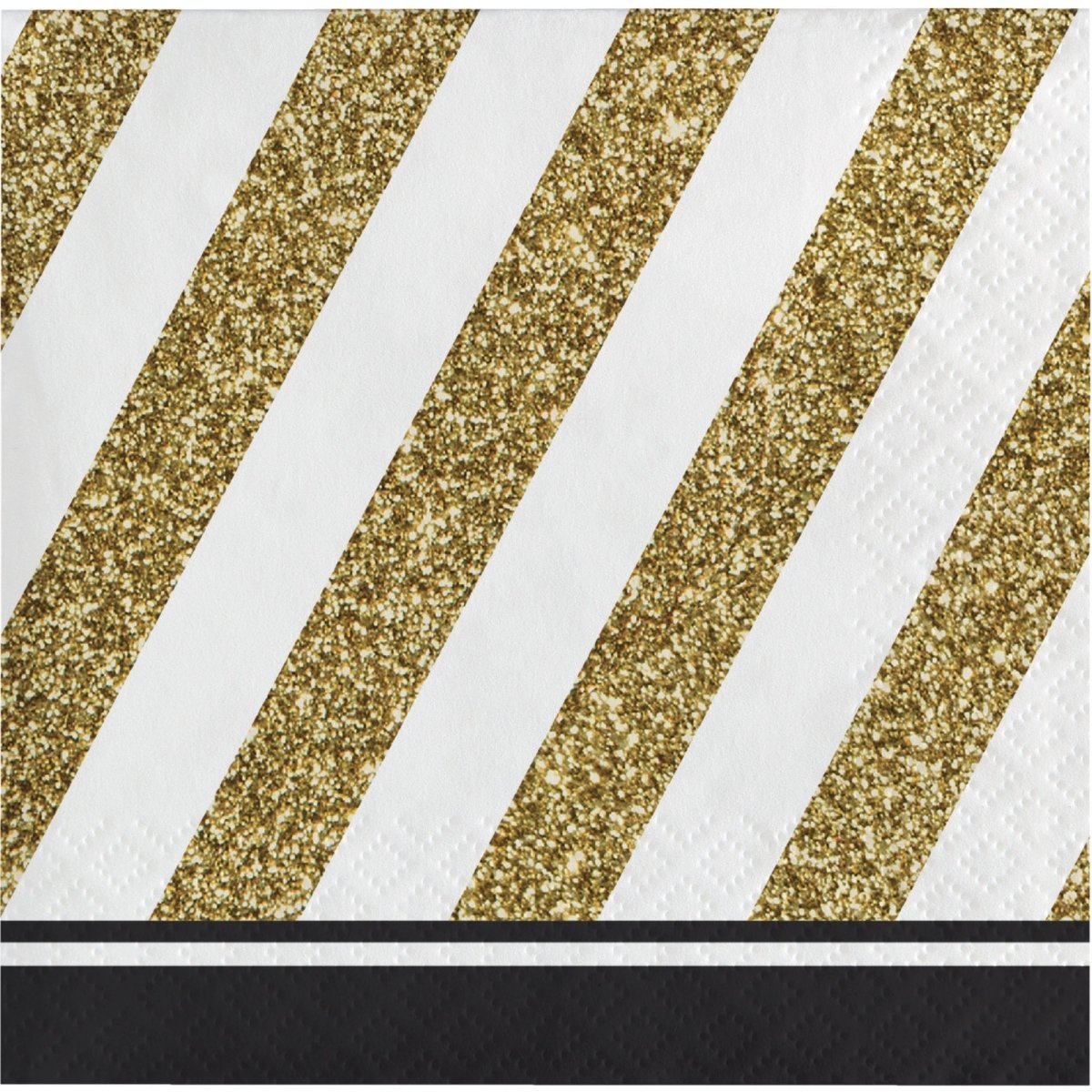 CREATIVE CONVERTING Age Specific Birthday Black and Gold Happy Birthday Small Beverage Napkins, 16 Count 039938330613