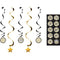CREATIVE CONVERTING Age Specific Birthday Black and Gold Happy Birthday Swirl Decoration Custom Set, 1 Count 039938340698