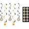 CREATIVE CONVERTING Age Specific Birthday Black and Gold Happy Birthday Swirl Decoration Custom Set, 1 Count 039938340698