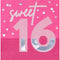 CREATIVE CONVERTING Age Specific Birthday Pink Sixteen Birthday Large "Sweet 16" Lunch Napkins, 16 Count 196504001169