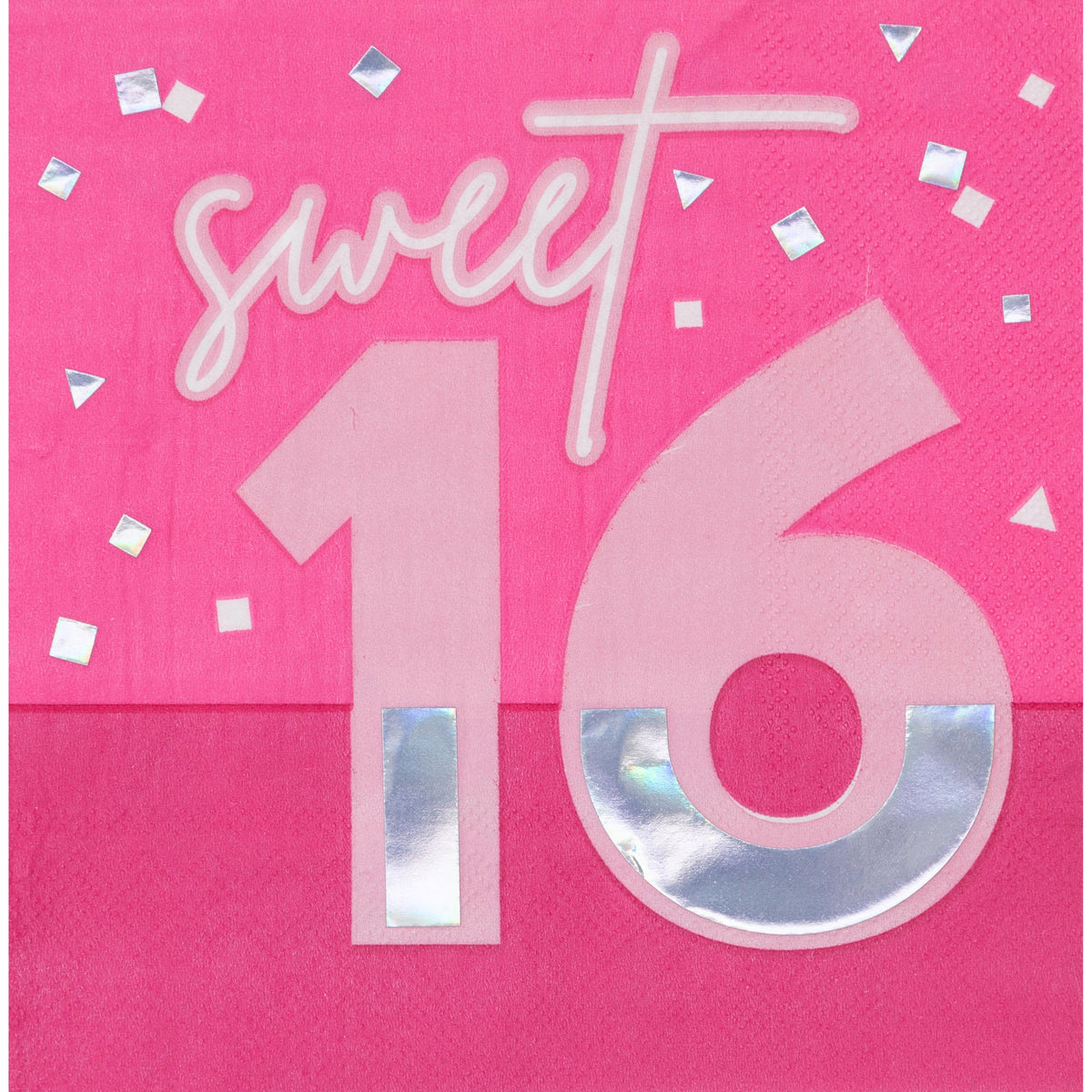 CREATIVE CONVERTING Age Specific Birthday Pink Sixteen Birthday Large "Sweet 16" Lunch Napkins, 16 Count 196504001169
