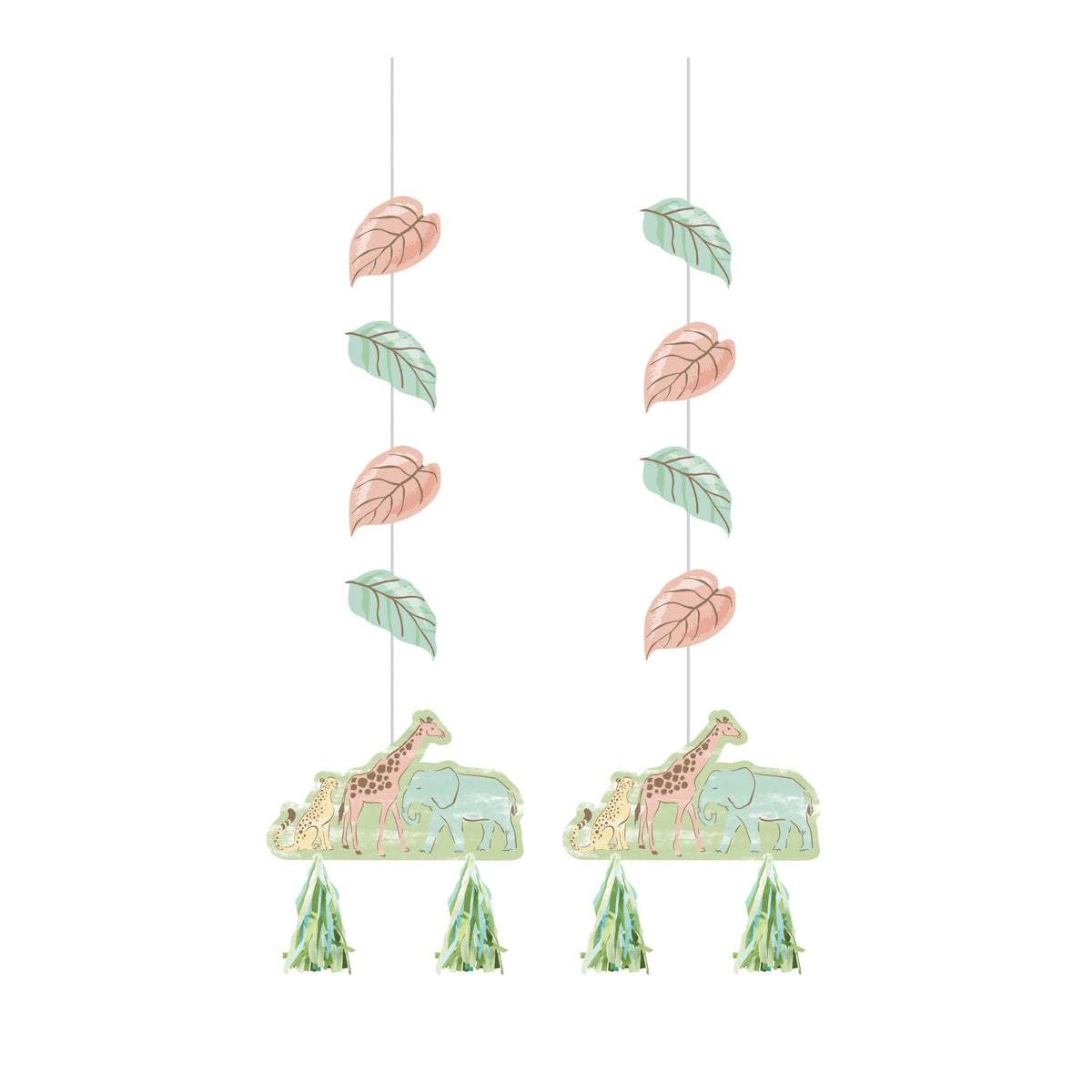 CREATIVE CONVERTING Baby Shower Safari Baby Hanging Cutouts, 2 Count 196504000834