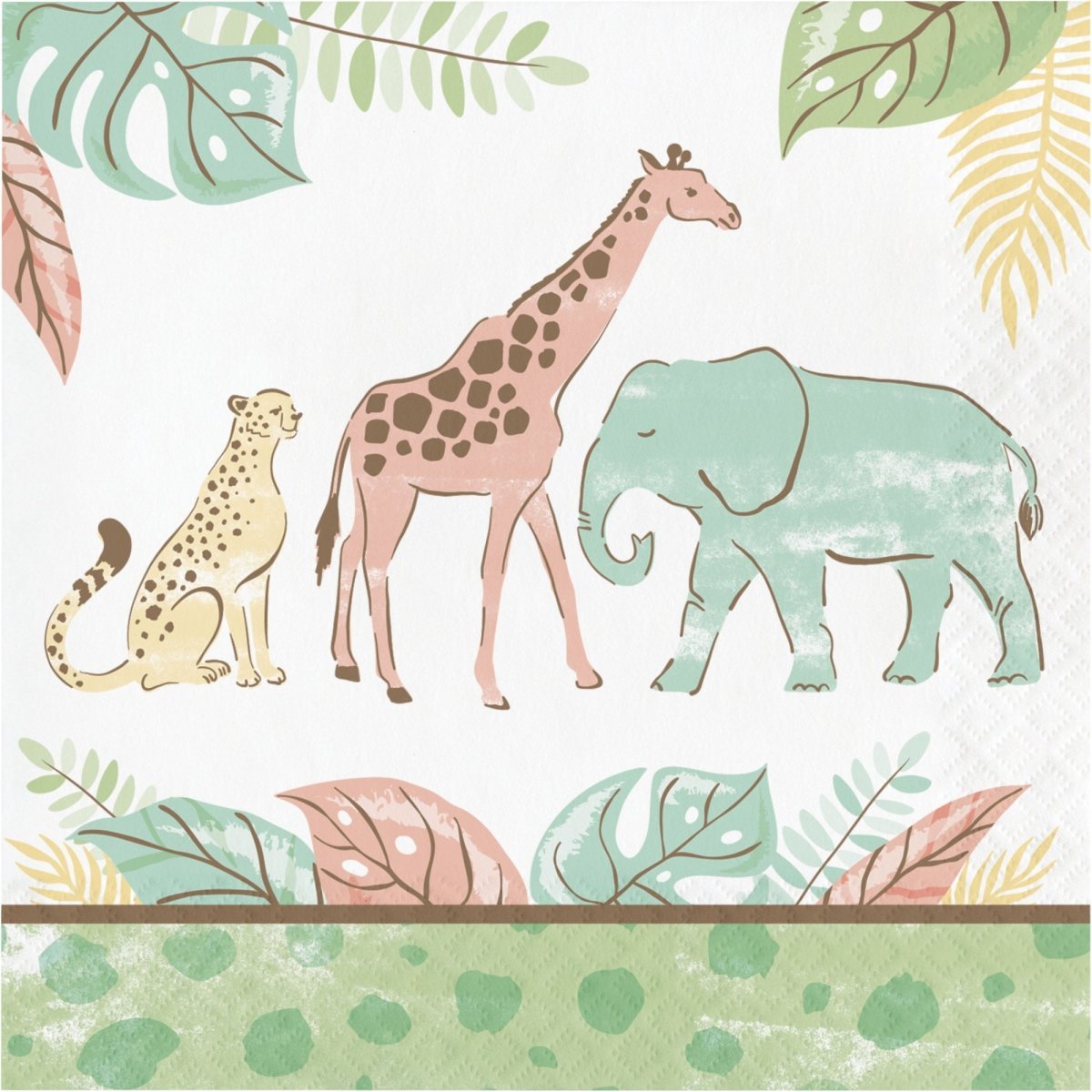 CREATIVE CONVERTING Baby Shower Safari Baby Large Lunch Napkins, 16 Count 196504000766