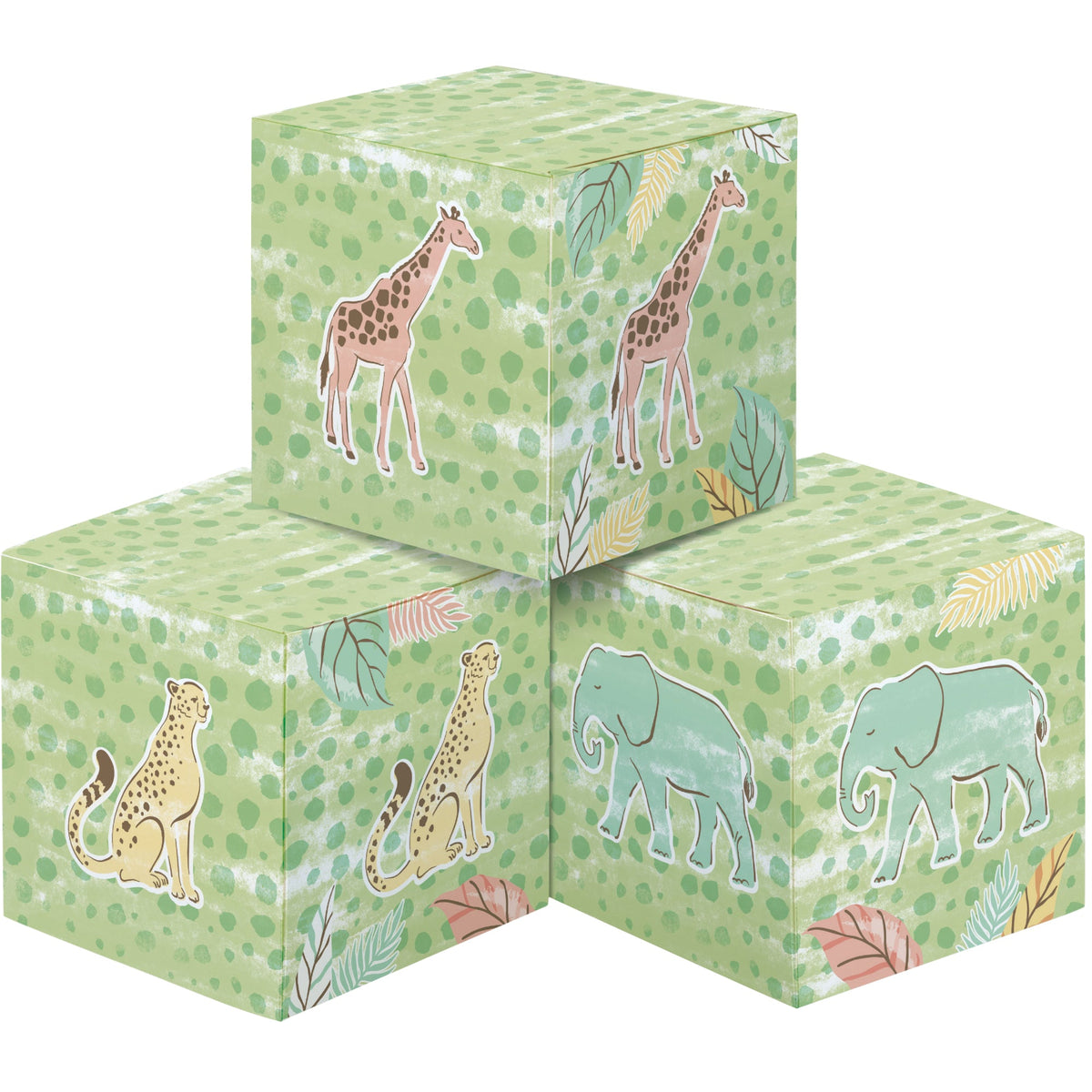 CREATIVE CONVERTING Baby Shower Safari Baby Table Centerpieces, 3 Count 196504000827