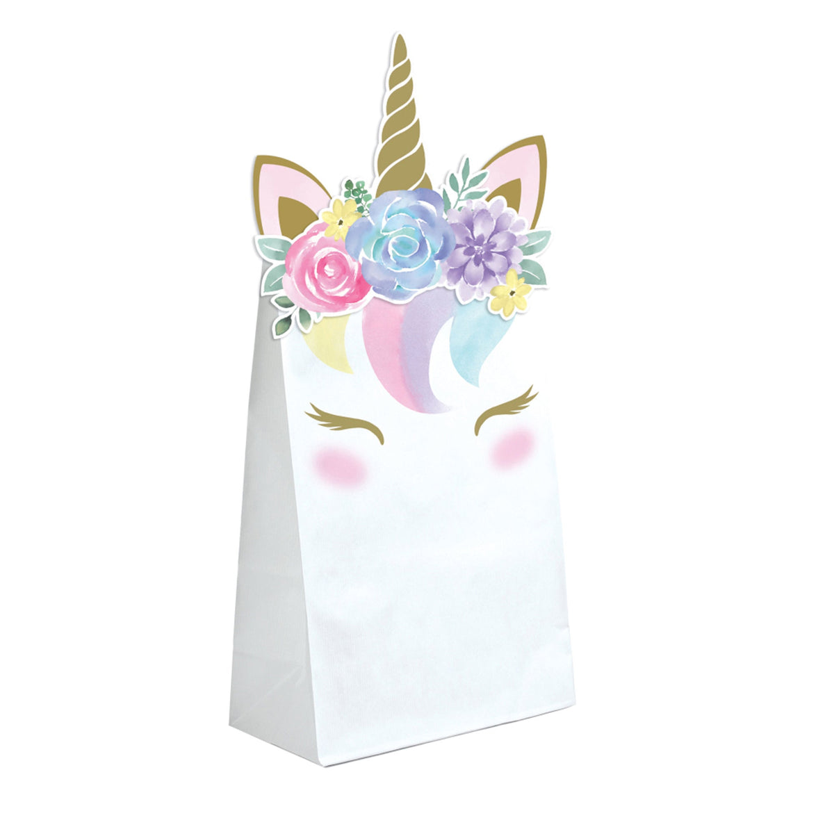 CREATIVE CONVERTING Baby Shower Unicorn Baby Favour Bags, 8 Count 039938688585