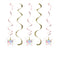 CREATIVE CONVERTING Baby Shower Unicorn Baby Hanging Cutouts, 5 Count 039938688578