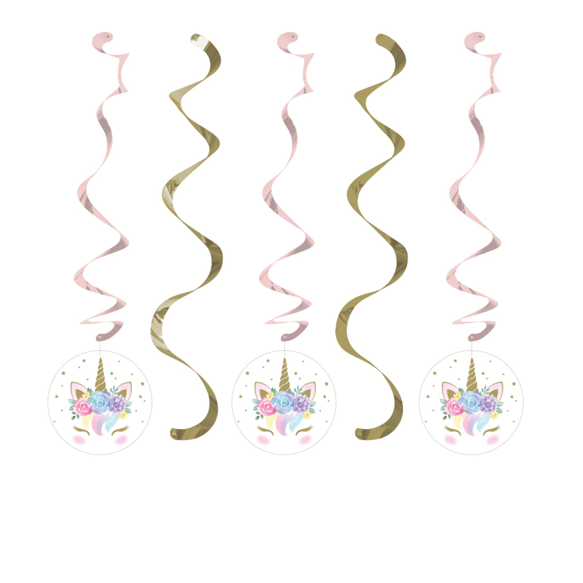 CREATIVE CONVERTING Baby Shower Unicorn Baby Hanging Cutouts, 5 Count 039938688578