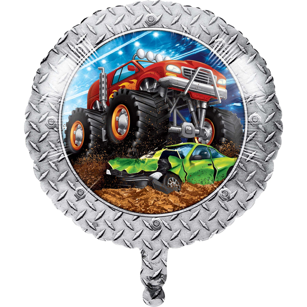 CREATIVE CONVERTING Balloons Monster Truck Rally Round Foil Balloon, 18 Inches, 1 Count 039938621933