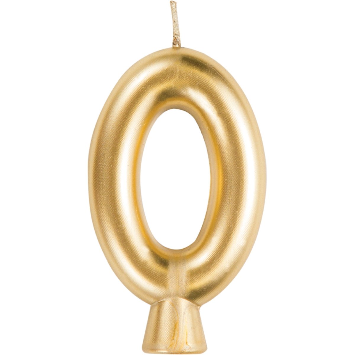 CREATIVE CONVERTING Cake Supplies Golden Number 0 Birthday Candle, 1 Count 039938619688