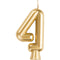 CREATIVE CONVERTING Cake Supplies Golden Number 4 Birthday Candle, 1 Count 039938619725