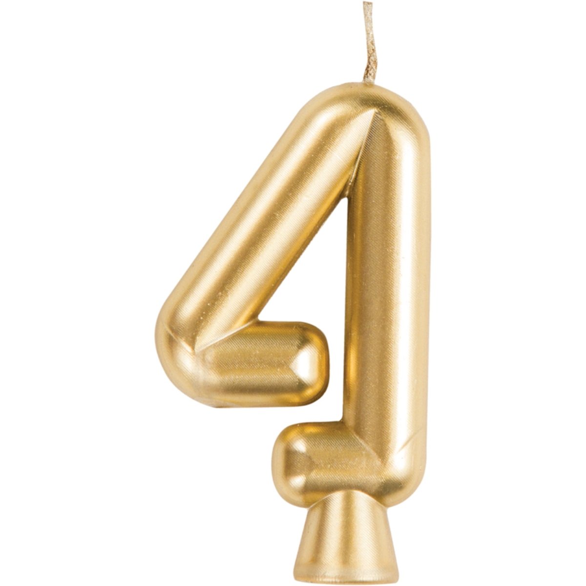 CREATIVE CONVERTING Cake Supplies Golden Number 4 Birthday Candle, 1 Count 039938619725