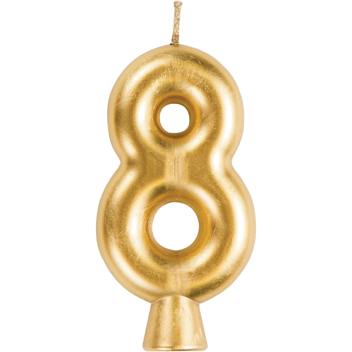 CREATIVE CONVERTING Cake Supplies Golden Number 8 Birthday Candle, 1 Count 039938619763