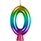 CREATIVE CONVERTING Cake Supplies Metallic Rainbow Number 0 Birthday Candle, 1 Count 196504194465