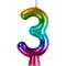 CREATIVE CONVERTING Cake Supplies Metallic Rainbow Number 3 Birthday Candle, 1 Count 196504194526