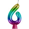 CREATIVE CONVERTING Cake Supplies Metallic Rainbow Number 6 Birthday Candle, 1 Count 196504194588