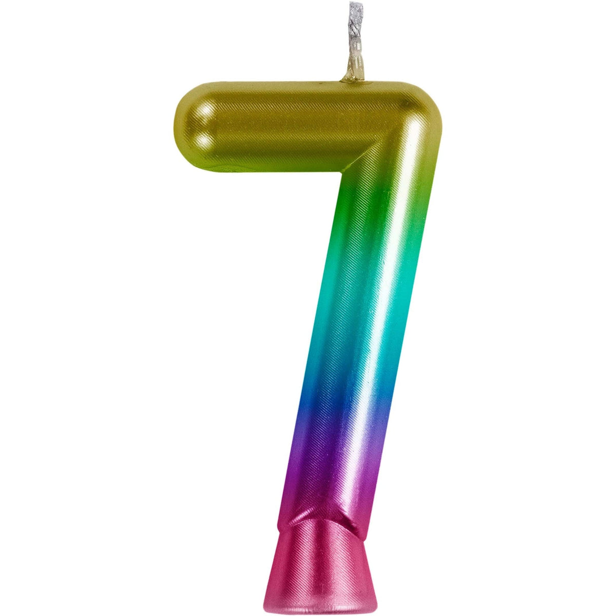 CREATIVE CONVERTING Cake Supplies Metallic Rainbow Number 7 Birthday Candle, 1 Count 196504194601
