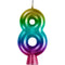 CREATIVE CONVERTING Cake Supplies Metallic Rainbow Number 8 Birthday Candle, 1 Count 196504194625
