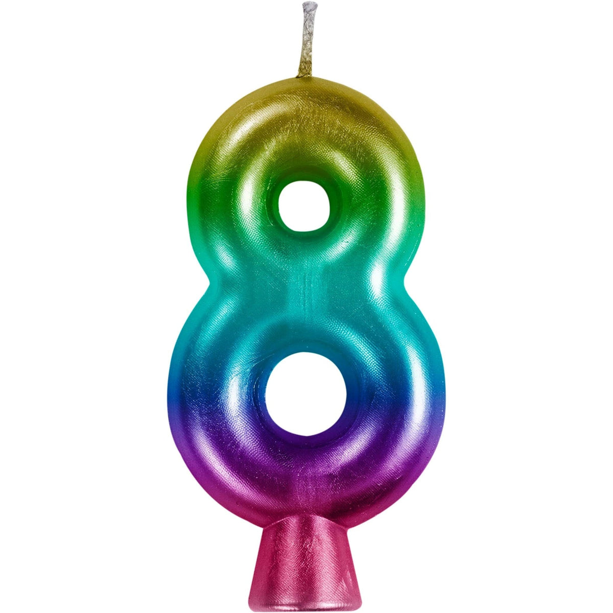CREATIVE CONVERTING Cake Supplies Metallic Rainbow Number 8 Birthday Candle, 1 Count 196504194625