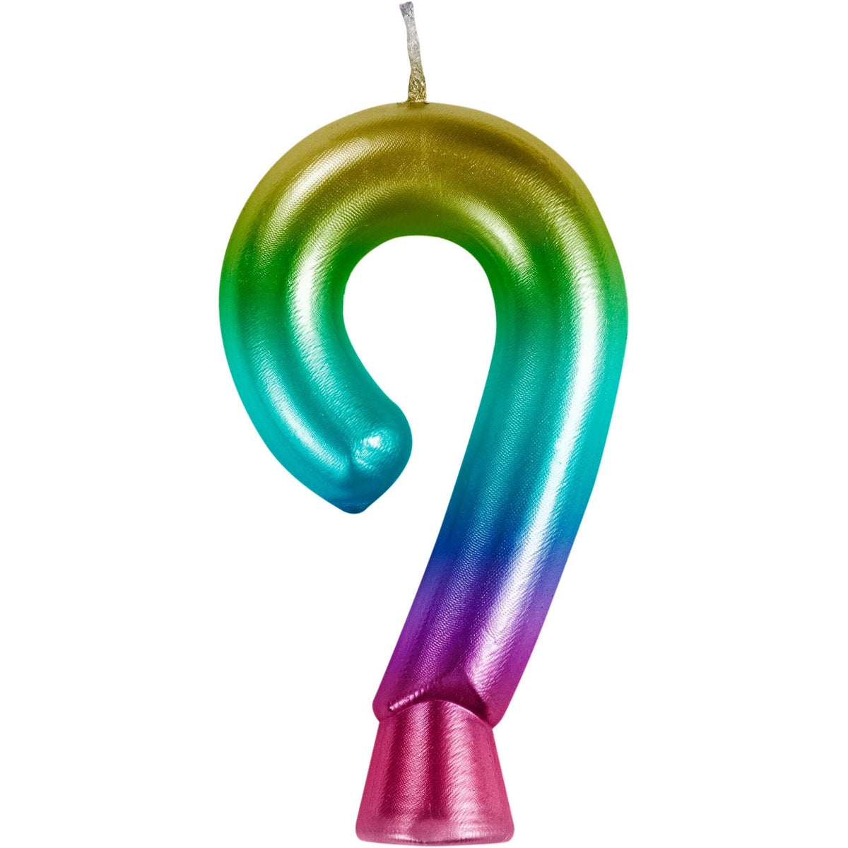 CREATIVE CONVERTING Cake Supplies Metallic Rainbow Number 9 Birthday Candle, 1 Count 196504194649
