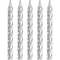 CREATIVE CONVERTING Cake Supplies Spiral Birthday Cake Candles, Metallic Silver, 24 Count 039938619671