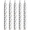 CREATIVE CONVERTING Cake Supplies Spiral Birthday Cake Candles, Metallic Silver, 24 Count 039938619671