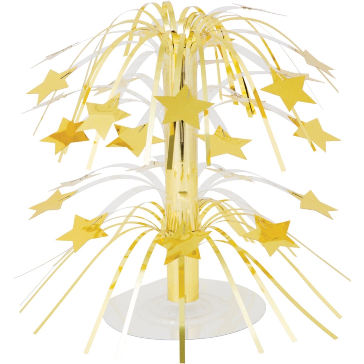 CREATIVE CONVERTING Decorations Gold Mini Cascade Table Centerpiece with Stars, 8.5 Inches, 1 Count 073525581002