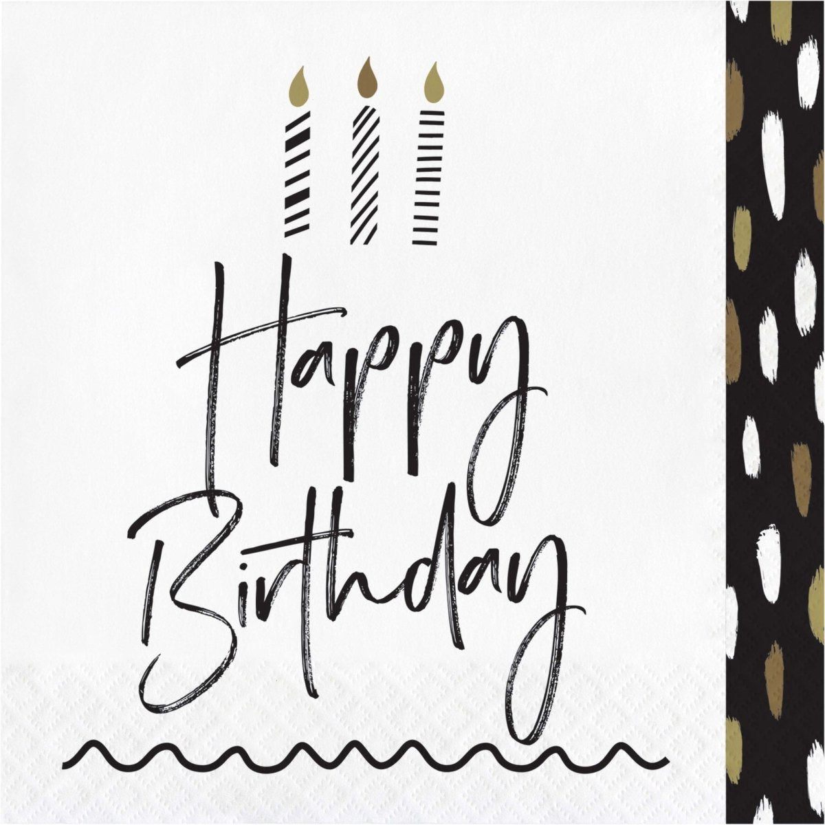 CREATIVE CONVERTING General Birthday Golden Wishes Birthday Large Lunch Napkins, 16 Count 196504194205