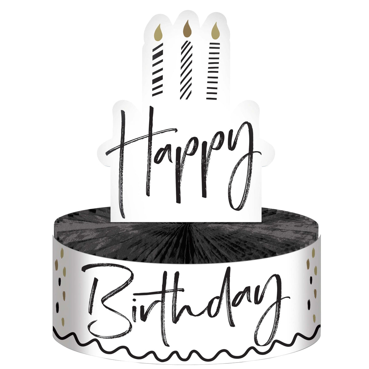 CREATIVE CONVERTING General Birthday Golden Wishes Happy Birthday Table Centerpiece, 1 Count 196504194281