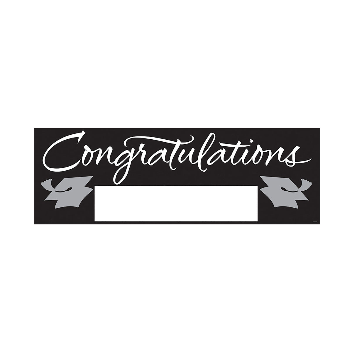 CREATIVE CONVERTING Graduation Fill-In Giant Graduation Banner, Black and Silver, 60 Inches, 1 Count 073525813844