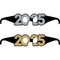 CREATIVE CONVERTING Graduation Grad 2025 Paper Glasses, Silver and Gold, 6 Count 196504121515