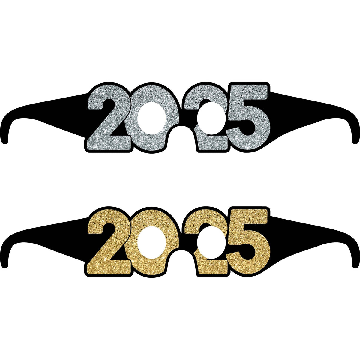 CREATIVE CONVERTING Graduation Grad 2025 Paper Glasses, Silver and Gold, 6 Count 196504121515