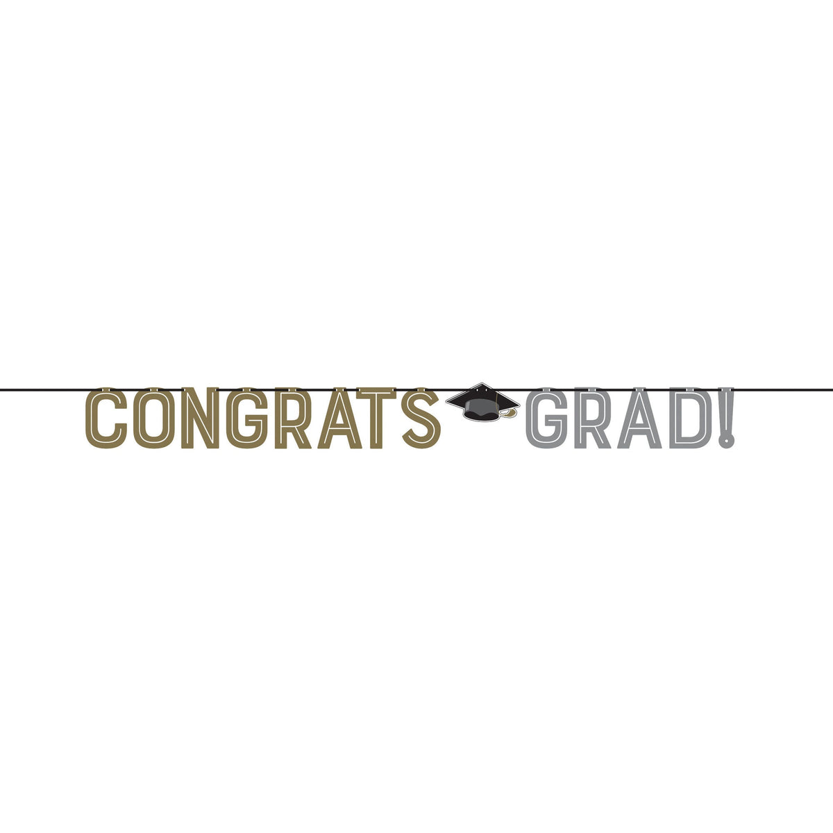 CREATIVE CONVERTING Graduation Grad Glamor "Congrats Grad!" Banner with Ribbon, 96 Inches, 1 Count 039938997489