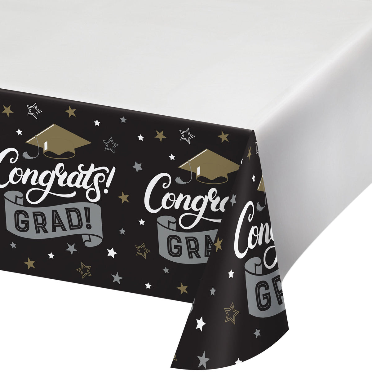 CREATIVE CONVERTING Graduation Grad Glamor Rectangular Paper Table Cover, 54 x 96 Inches, 1 Count 196504147713