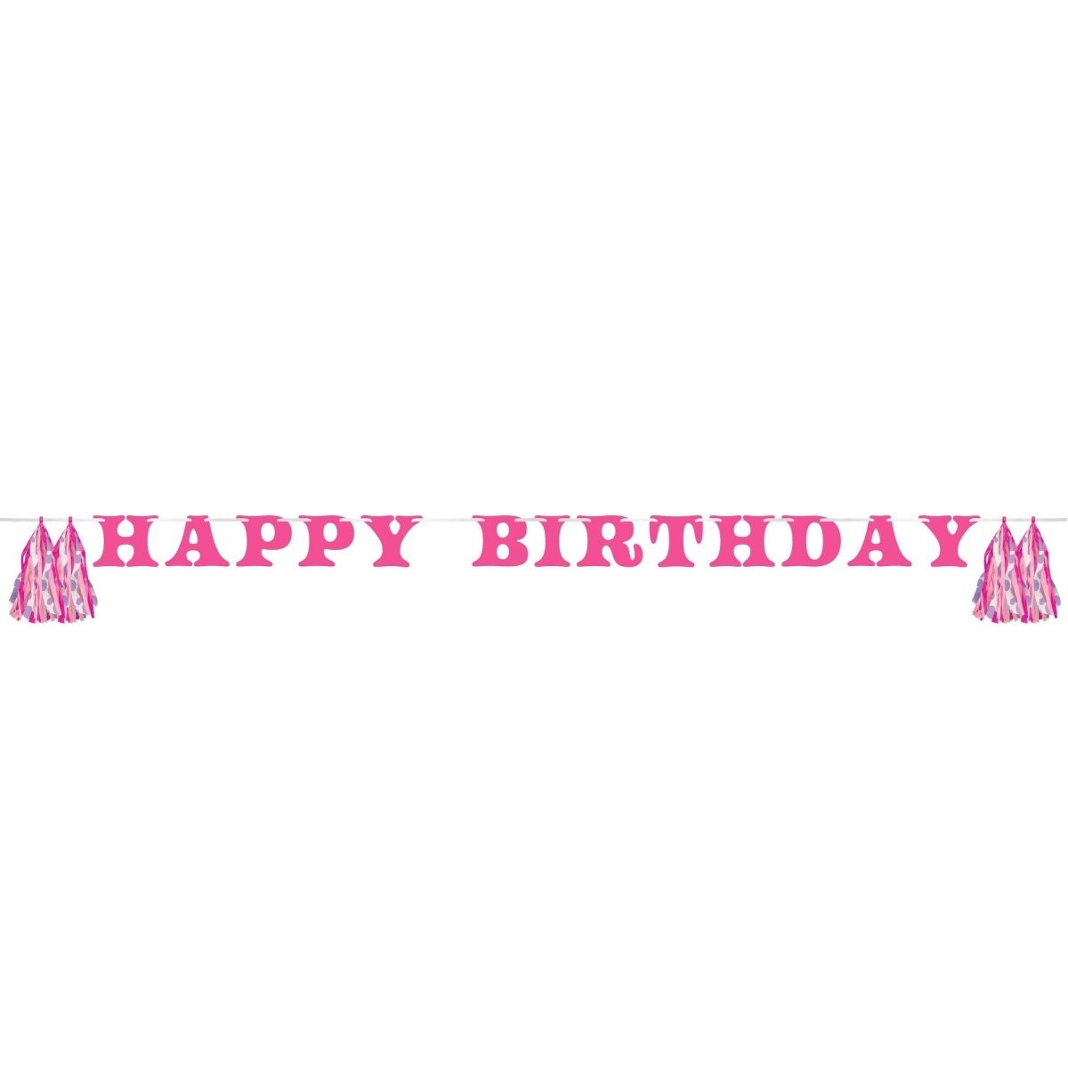 CREATIVE CONVERTING Kids Birthday Boots and Bows Happy Birthday Banner, 96 Inches, 1 Count 196504193901