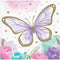 CREATIVE CONVERTING Kids Birthday Butterfly Shimmer Birthday Small Beverage Napkins, 16 Count 039938845643