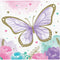 CREATIVE CONVERTING Kids Birthday Butterfly Shimmer Birthday Small Beverage Napkins, 16 Count 039938845643