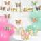 CREATIVE CONVERTING Kids Birthday Butterfly Shimmer Happy Birthday Letter Banner, 1 Count 039938861476