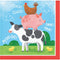 CREATIVE CONVERTING Kids Birthday Farm Animals Birthday Small Beverage Napkins, 16 Count 039938981792