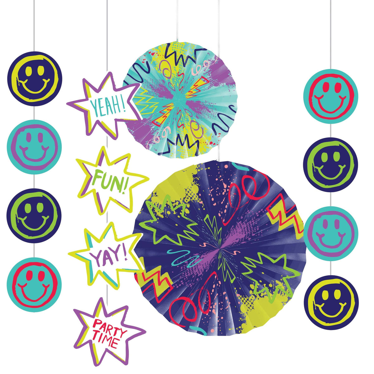 CREATIVE CONVERTING Kids Birthday Graffiti Party Birthday Decoration Kit, 1 Count 196504193208