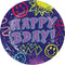 CREATIVE CONVERTING Kids Birthday Graffiti Party Birthday Large Round Lunch Paper Plates, 9 Inches, 8 Count 196504193062