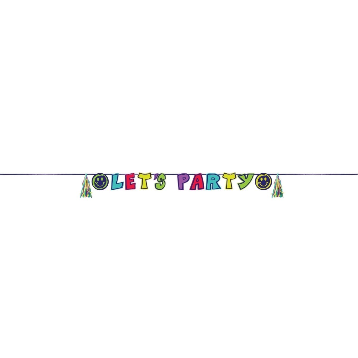 CREATIVE CONVERTING Kids Birthday Graffiti Party Birthday "Let's Party" Banner, 96 Inches, 1 Count 196504193222
