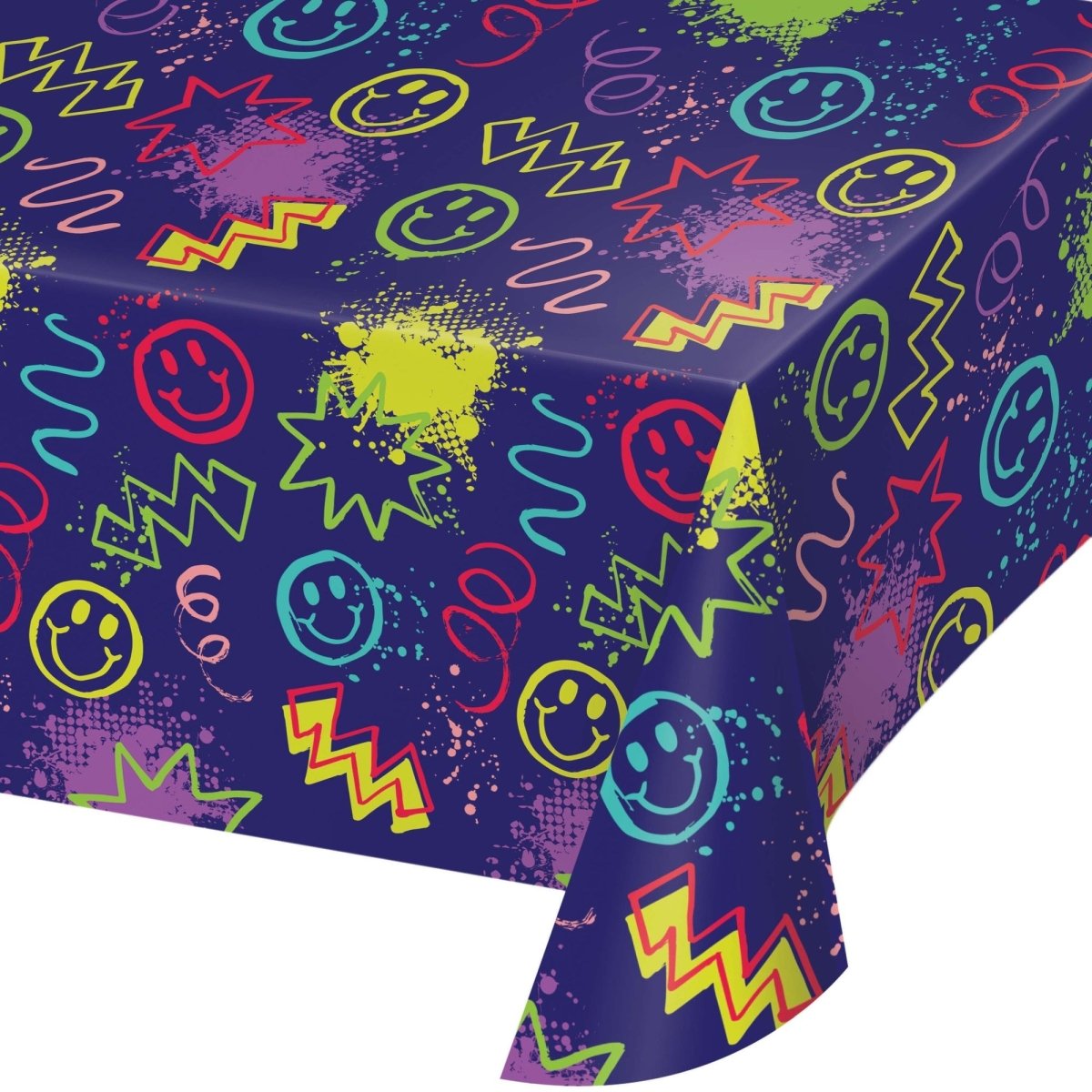 CREATIVE CONVERTING Kids Birthday Graffiti Party Birthday Paper Table Cover, 54 x 96 Inches, 1 Count 196504193147