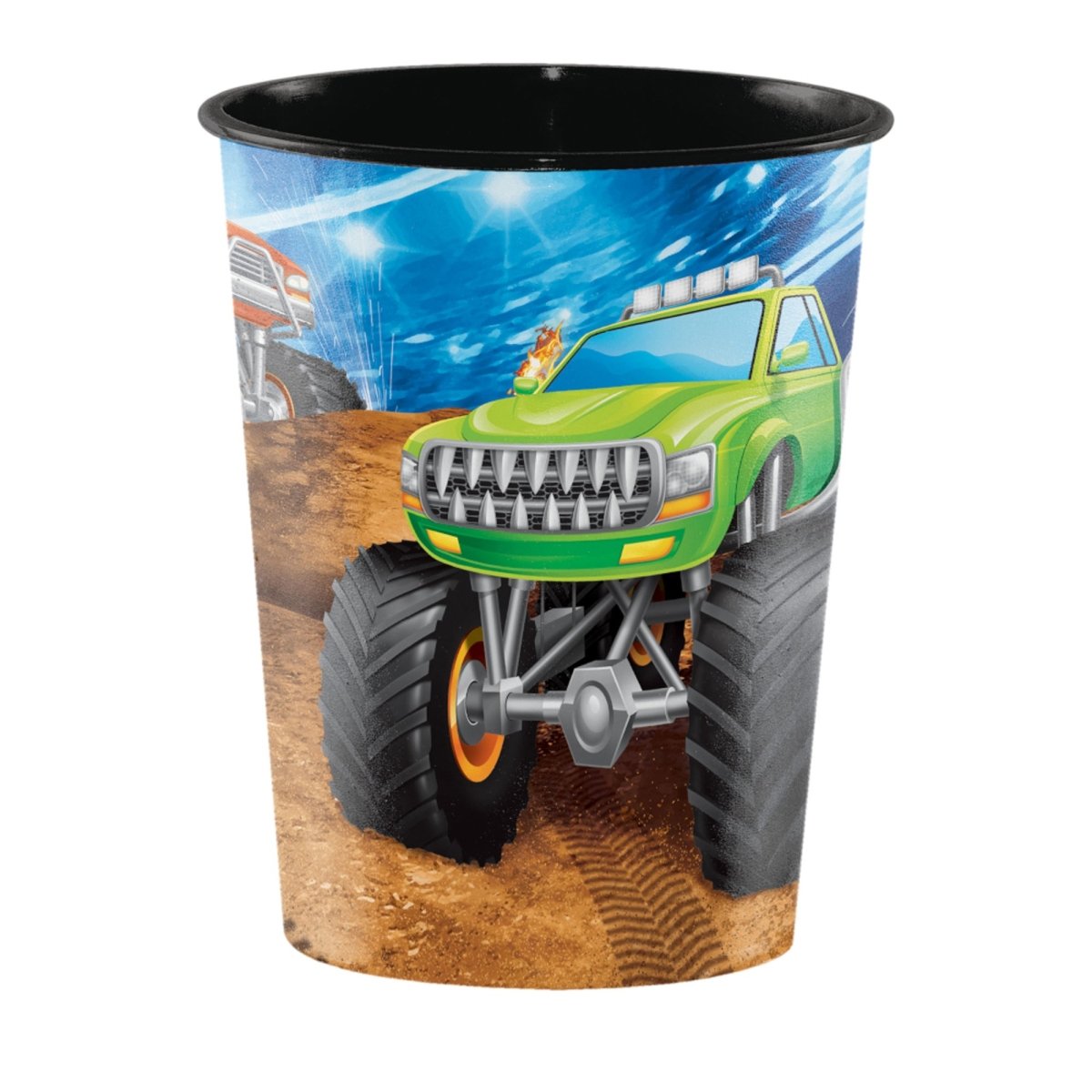 CREATIVE CONVERTING Kids Birthday Monster Truck Rally Birthday Favour Cup, 16 Oz, 1 Count 039938622251