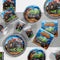 CREATIVE CONVERTING Kids Birthday Monster Truck Rally Birthday Large Round Lunch Paper Plates, 9 Inches, 8 Count 039938618032
