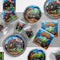 CREATIVE CONVERTING Kids Birthday Monster Truck Rally Birthday Small Round Dessert Paper Plates, 7 Inches, 8 Count 039938618049