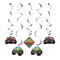 CREATIVE CONVERTING Kids Birthday Monster Truck Rally Birthday Spiral Decoration Kit, 5 Count 039938621018