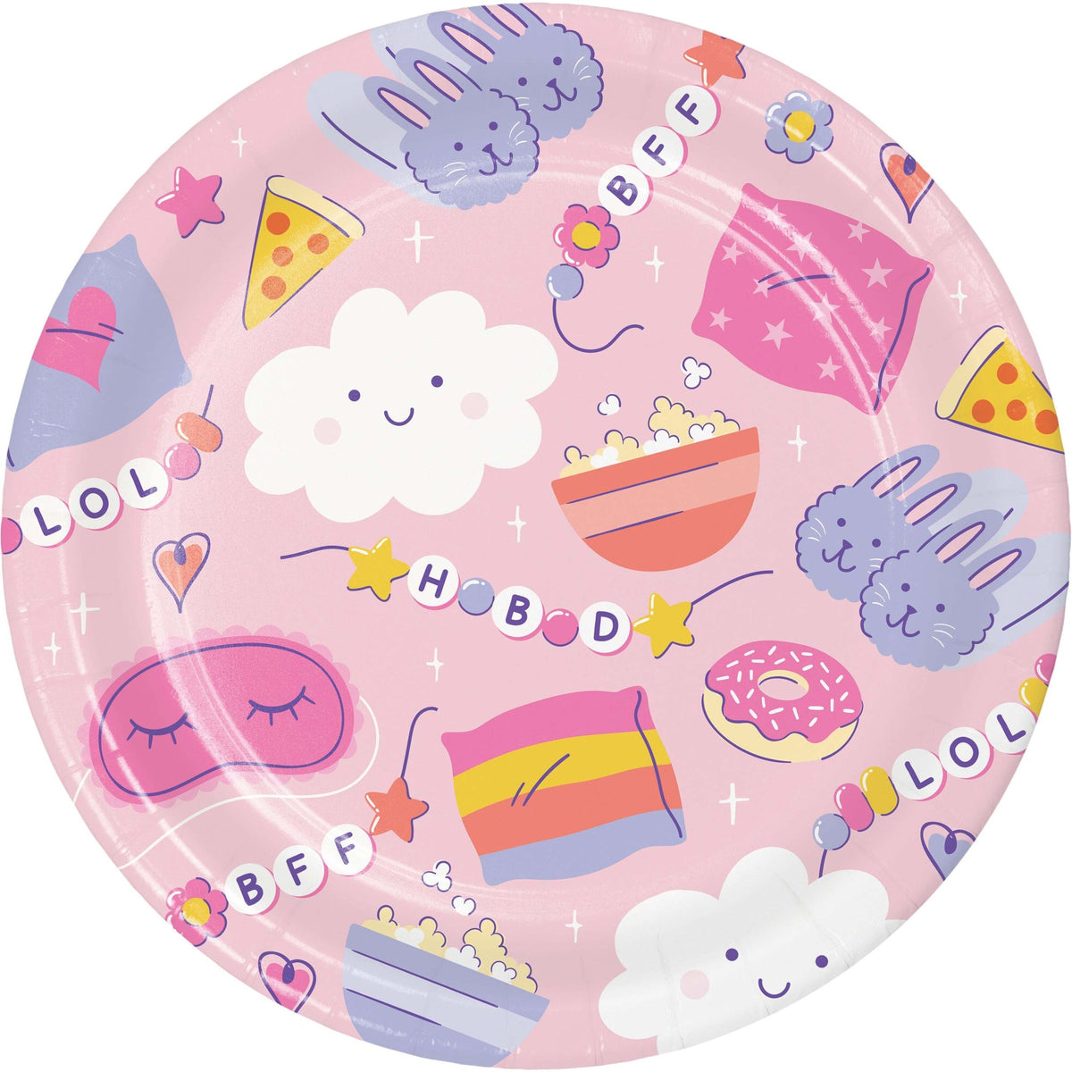 CREATIVE CONVERTING Kids Birthday Sweet Dreams Birthday Large Round Lunch Paper Plates, 9 Inches, 8 Count 196504193505