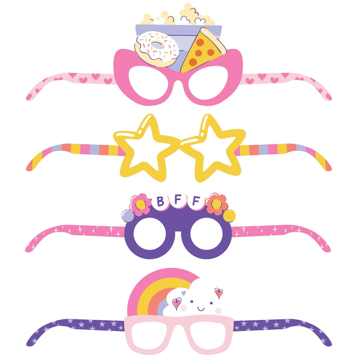 CREATIVE CONVERTING Kids Birthday Sweet Dreams Birthday Paper Glasses, 4 Count 196504193727