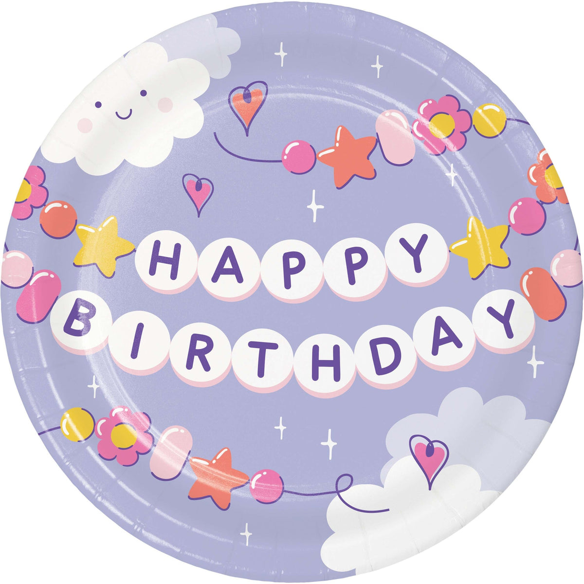 CREATIVE CONVERTING Kids Birthday Sweet Dreams Birthday Small Round Dessert Paper Plates, 7 Inches, 8 Count 196504193529